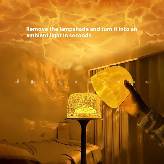 High Foot Water Ripple Atmosphere Table Lamp Projection Night Light