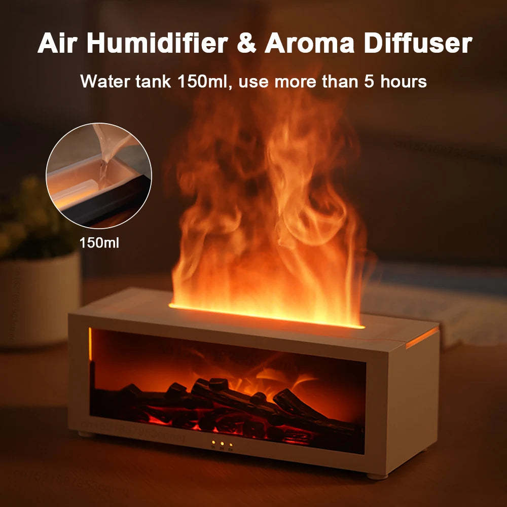 3D Flame Aromatherapy Diffuser – Colorful Mist Humidifier
